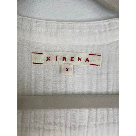 Xirena White Gauze Fit & Flare Minimalist Peasant Dress Size Small 100% Cotton - Picture 10 of 15